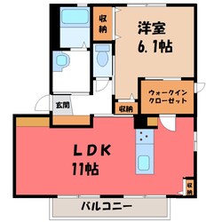 宇都宮駅 バス26分  弁天橋下車：停歩10分 2階の物件間取画像